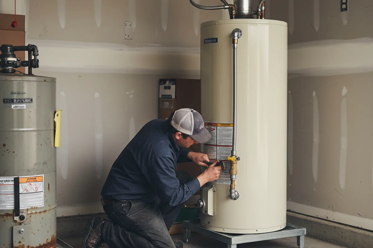 Water heater and shutoff valve replacement in Waunakee