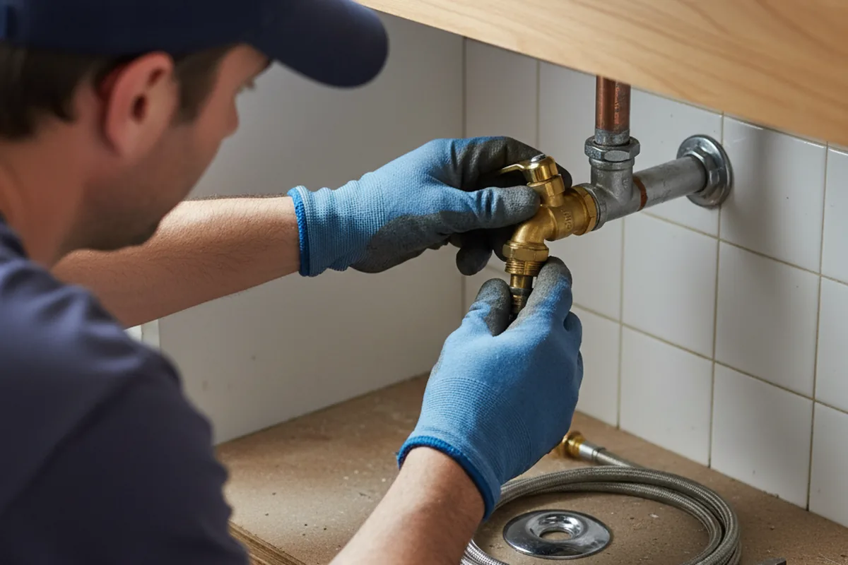 Shutoff valve and fitting work during Faucet and Fixture Repair in Waunakee